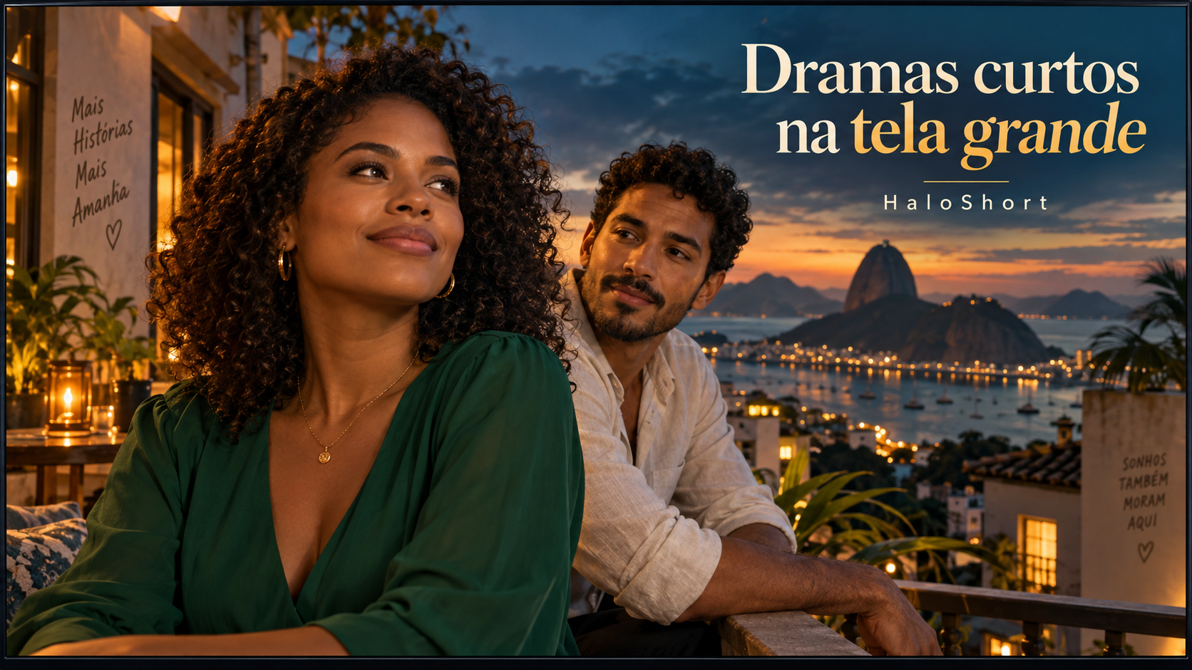 Ilustração de cena original com tema de séries curtas de TV HaloShort
